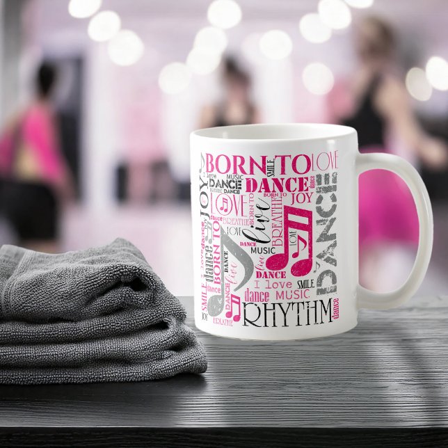 Born to Dance Pink Gray ID277 Coffee Mug (Creator Uploaded)