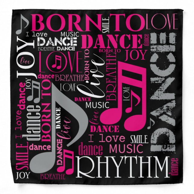 Born to Dance Pink ID277 Bandana (Front)
