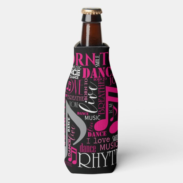 Born to Dance Pink ID277 Bottle Cooler (Bottle Front)