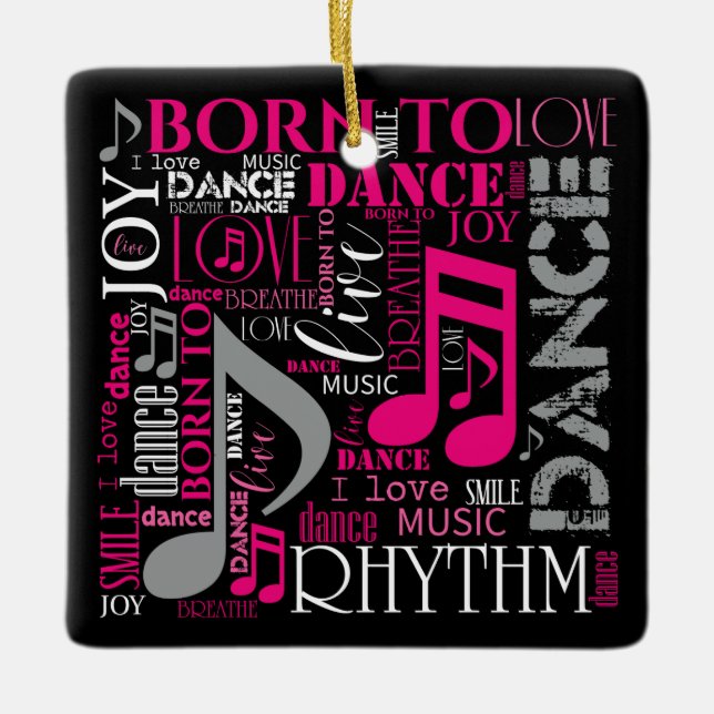 Born to Dance Pink ID277 Ceramic Ornament (Front)