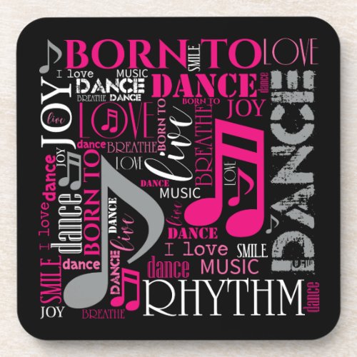 Born to Dance Pink ID277 Drink Coaster