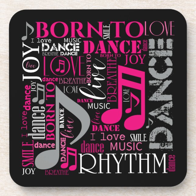 Born to Dance Pink ID277 Drink Coaster (Front)