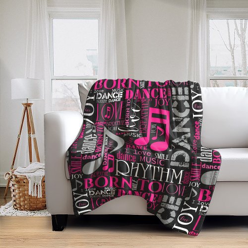 Born to Dance Pink ID277 Fleece Blanket