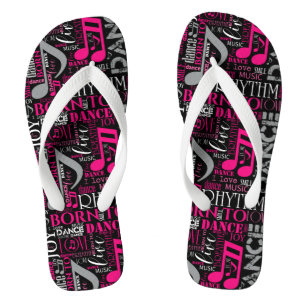 Born to Dance Pink ID277 Flip Flops