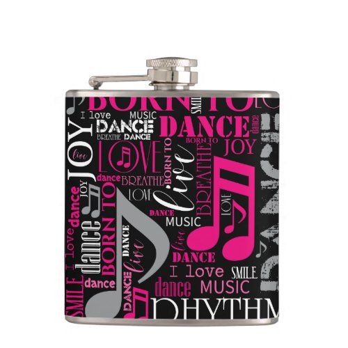 Born to Dance Pink ID277 Hip Flask