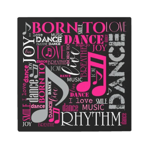 Born to Dance Pink ID277 Metal Print