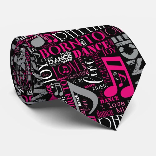 Born to Dance Pink ID277 Neck Tie