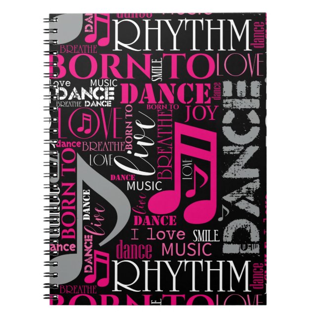 Born to Dance Pink ID277 Notebook (Front)