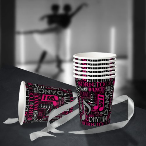 Born to Dance Pink ID277 Paper Cups