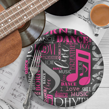 Born To Dance Pink Id277 Paper Plates by arrayforhome at Zazzle