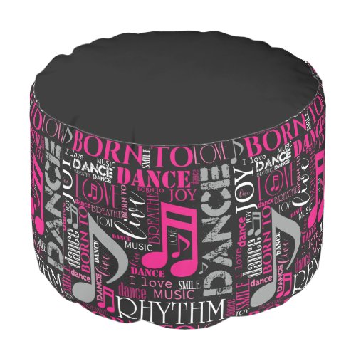 Born to Dance Pink ID277 Pouf