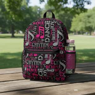 Born to Dance Pink ID277 Printed Backpack