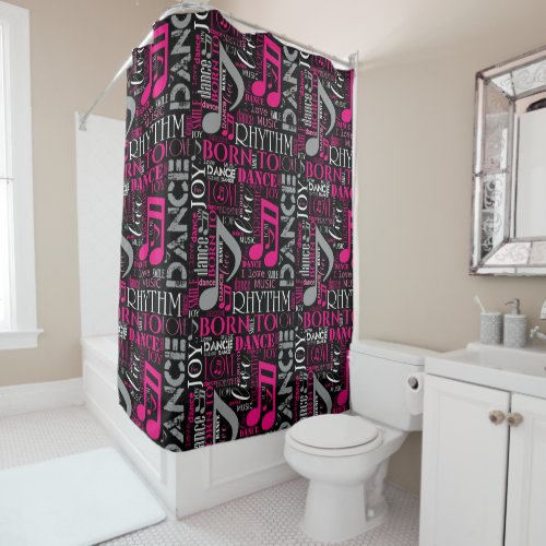 Born to Dance Pink ID277 Shower Curtain