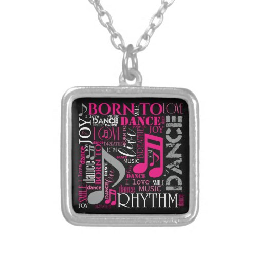 Born to Dance Pink ID277 Silver Plated Necklace
