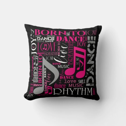 Born to Dance Pink ID277 Throw Pillow
