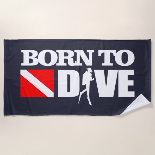Born To Dive DF Beach Towel