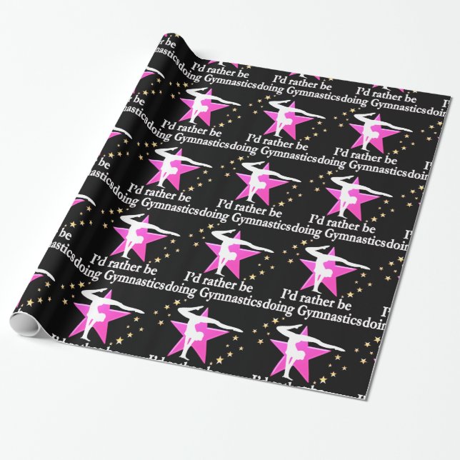 BORN TO DO GYMNASTICS WRAPPING PAPER (Unrolled)