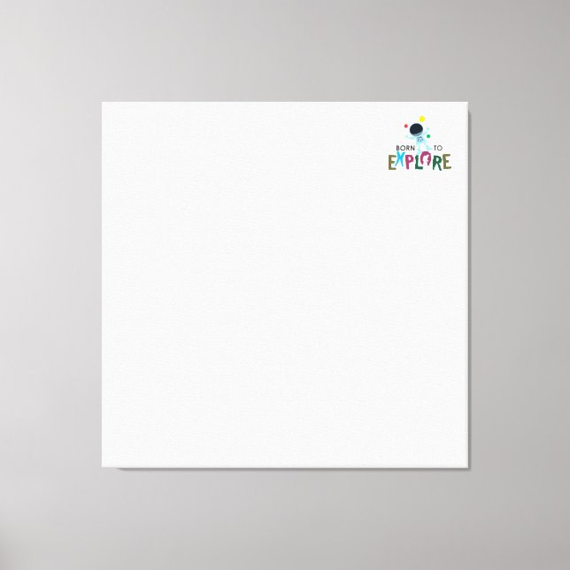 Born to Explore Cute Astronaut Notepad &Stationery Canvas Print (Front)