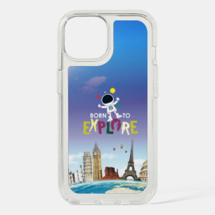 Born to Explore   Minimalist Astronaut Space Phone iPhone 15 Case