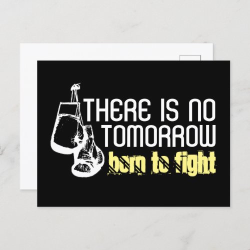 Born To Fight Boxing Gloves Postcard
