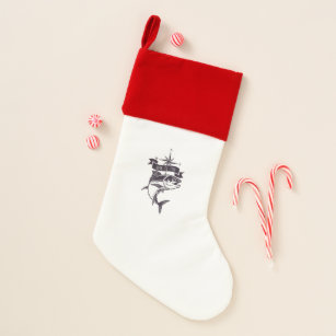 Funny Christmas Bass Fishing Fish Cute Cartoon Small Christmas Stocking, Zazzle