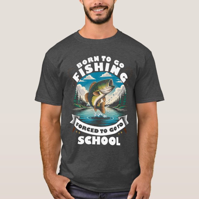 Born to Fish Funny Youth Outdoor T-Shirt (Front)