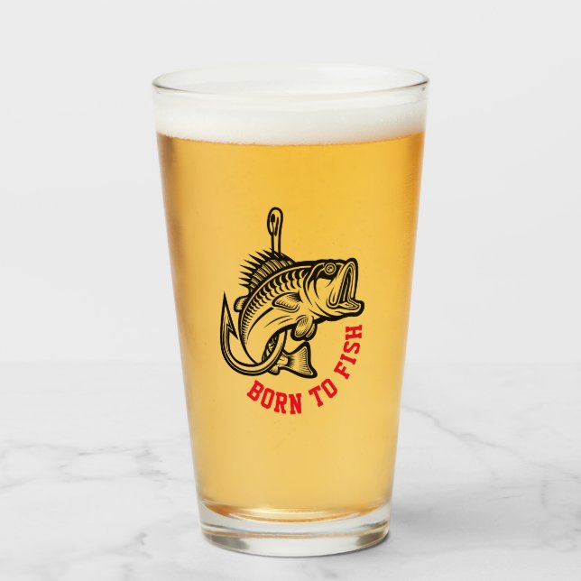 Born To Fish Glass (Front Filled)
