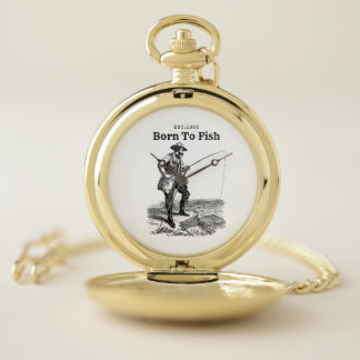 Born To Fish Pocket Watch