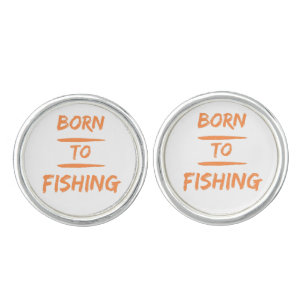 born to fishing cufflinks