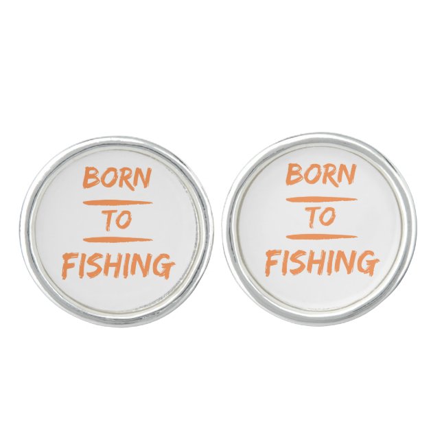 born to fishing cufflinks (Front)