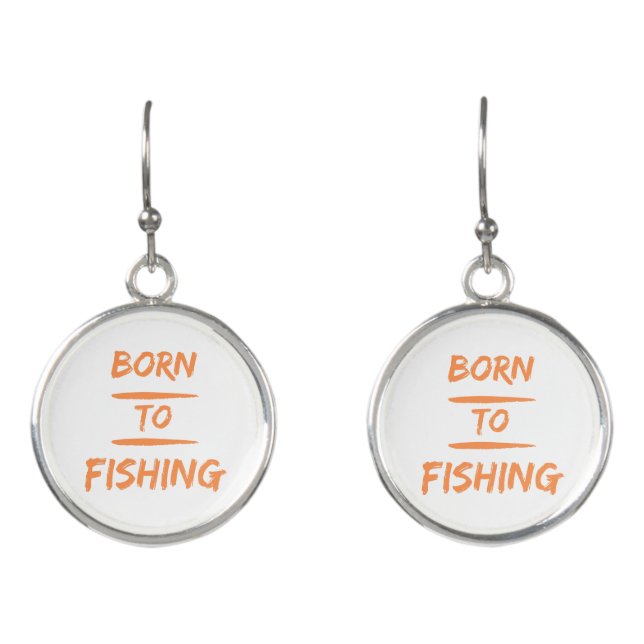 born to fishing earrings (Front)