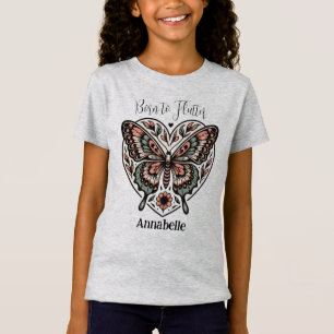 Born to Flutter Boho Gray T-Shirt