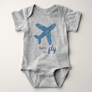 "Born To Fly" Airplane Baby Bodysuit