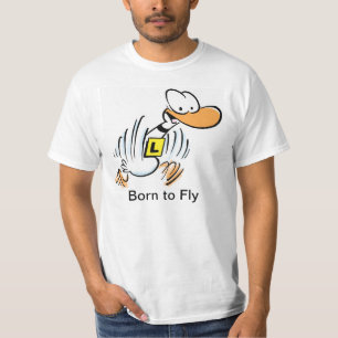 Born to Fly Aviation Cartoon Shirt