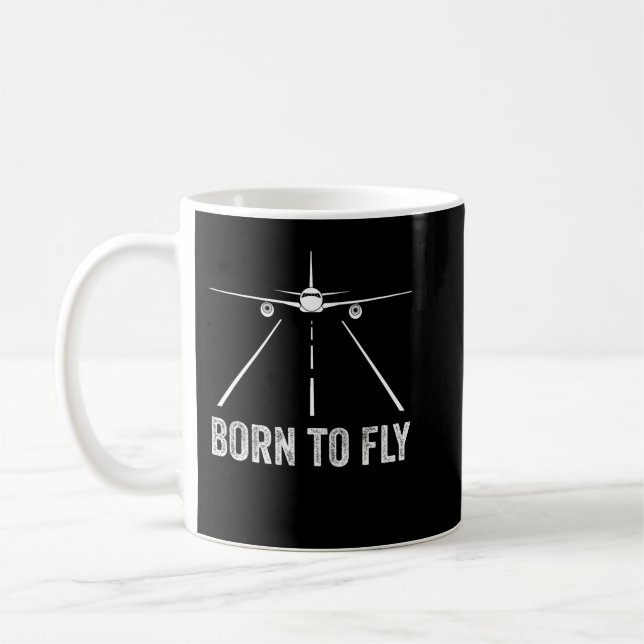 Born To Fly Aviation Coffee Mug (Left)