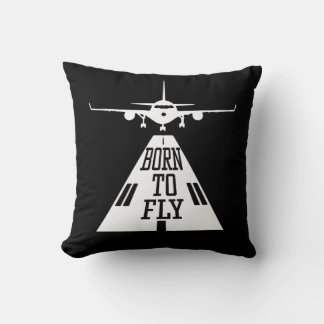 Born To Fly Aviation Pilot Flying Airplane Aircraf Throw Pillow