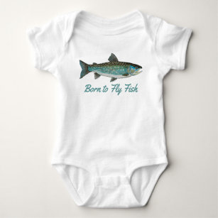 Rainbow Trout Fly Fishing Girl's Baby Bodysuit