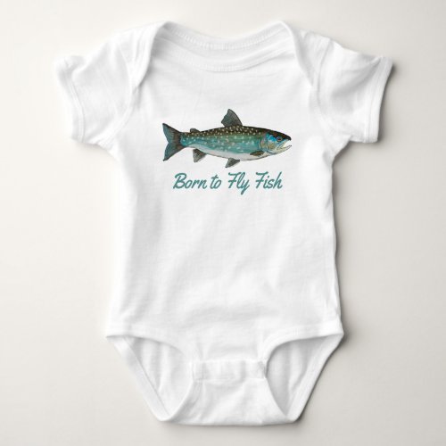 Born to Fly Fish Humorous Fishing Baby Bodysuit