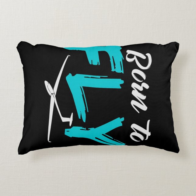 Born To Fly Pilot Gliding Accent Pillow (Front)