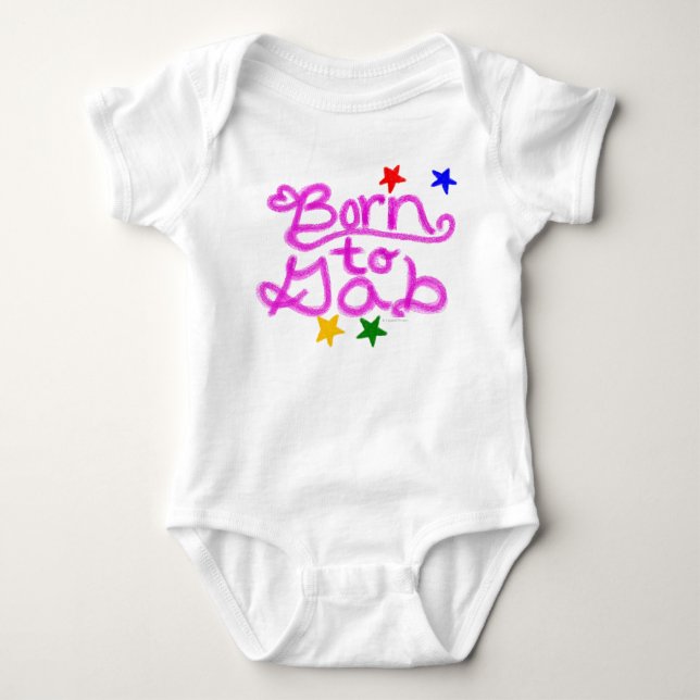 Born to Gab Stars Pink Heart Baby Girl Bodysuit (Front)