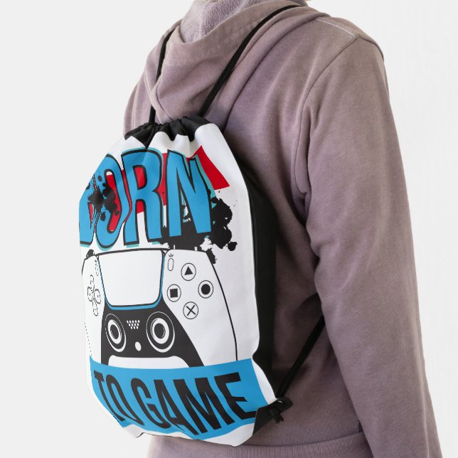 BORN TO GAME WITH MY CONSOLE DRAWSTRING BAG (Insitu)