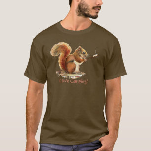 BORN TO GO CAMPING Fun Squirrel Cute Animal Quote T-Shirt