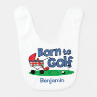 Born To Golf Baby Bib