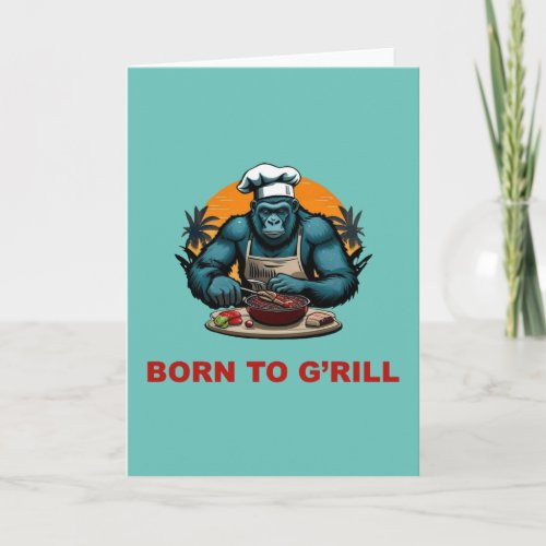 Born to Grill BBQ Master Fun Pun Card