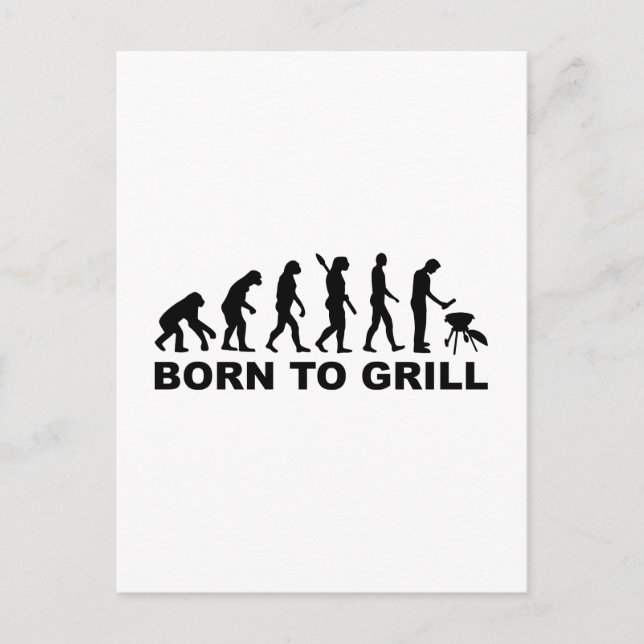 Born to Grill Evolution Postcard (Front)