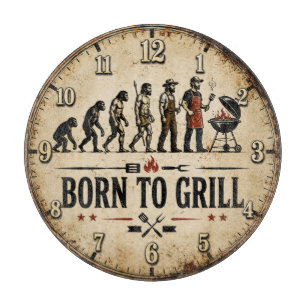 Born to Grill Funny BBQ Evolution Cutting Board