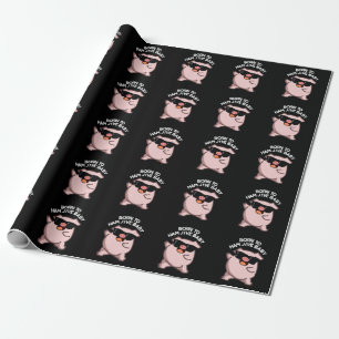 Born To Ham Jive Baby Funny Pig Pun Dark BG Wrapping Paper