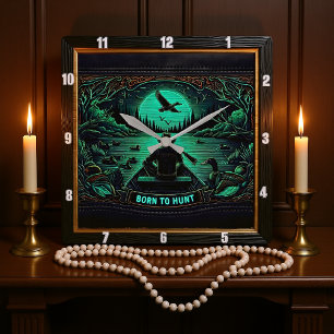 Born to Hunt Hunter Square Wall Clock