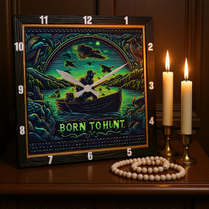 Born to Hunt Hunting at Dawn Square Wall Clock
