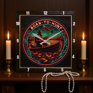 Born to Hunt The Hunter's Call Square Wall Clock